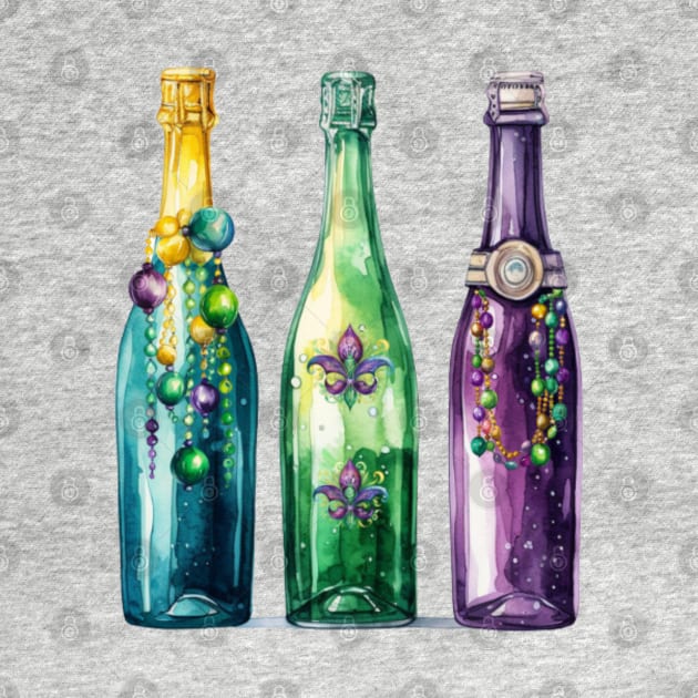 Mardi Gras Bottles and Beads by mw1designsart